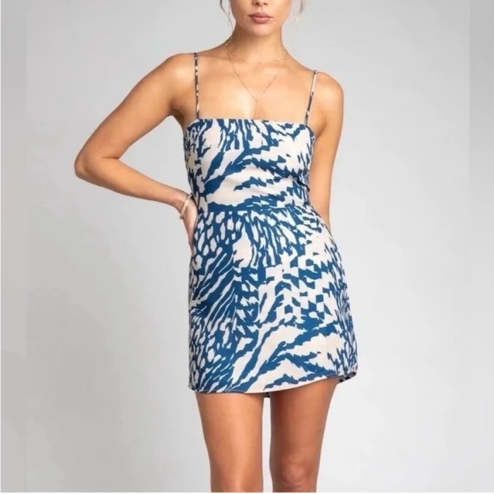 RESA blue and white mini dress